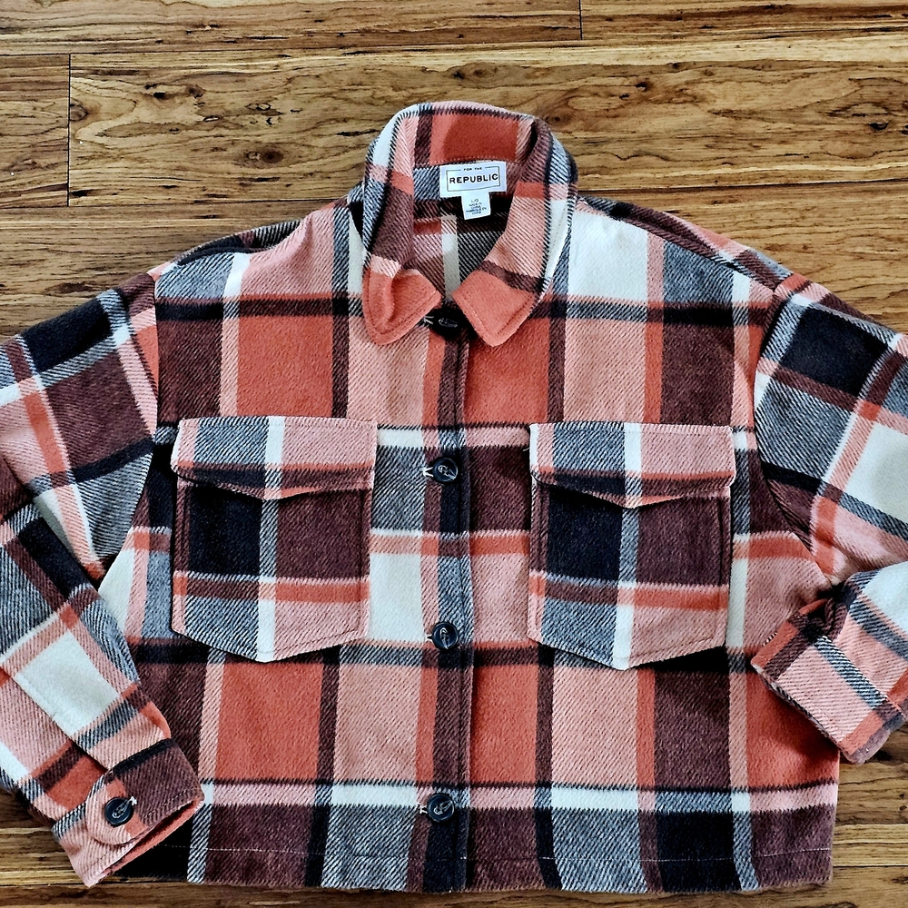 Orange and Gray Plaid Jacket